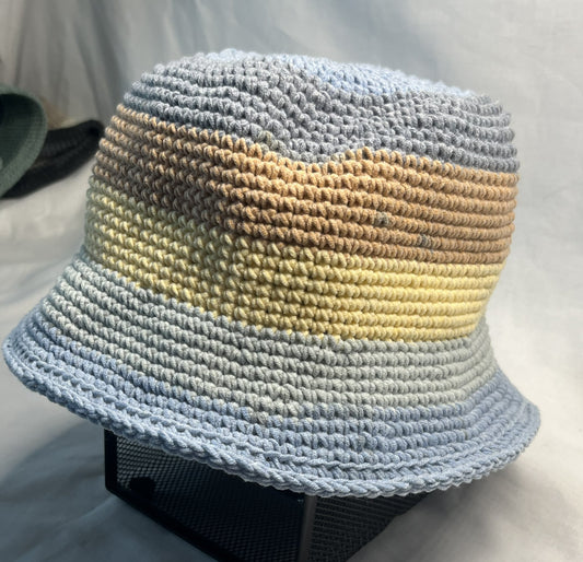 Blue or pink variegated bucket hat