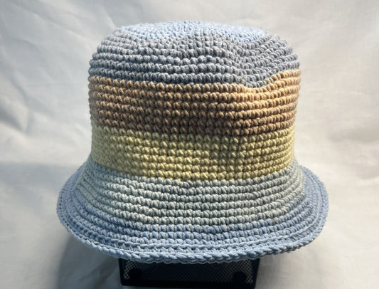 Blue  or pink variegated bucket hat